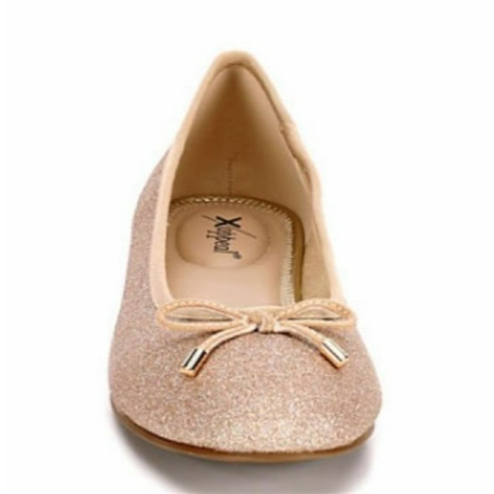Xappeal Women's Gold TINE Classic Round Toe Bow Ballet Flat Shoes Size 10M - Picture 3 of 16